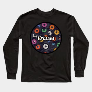 Crosses / Vinyl Records Style Long Sleeve T-Shirt